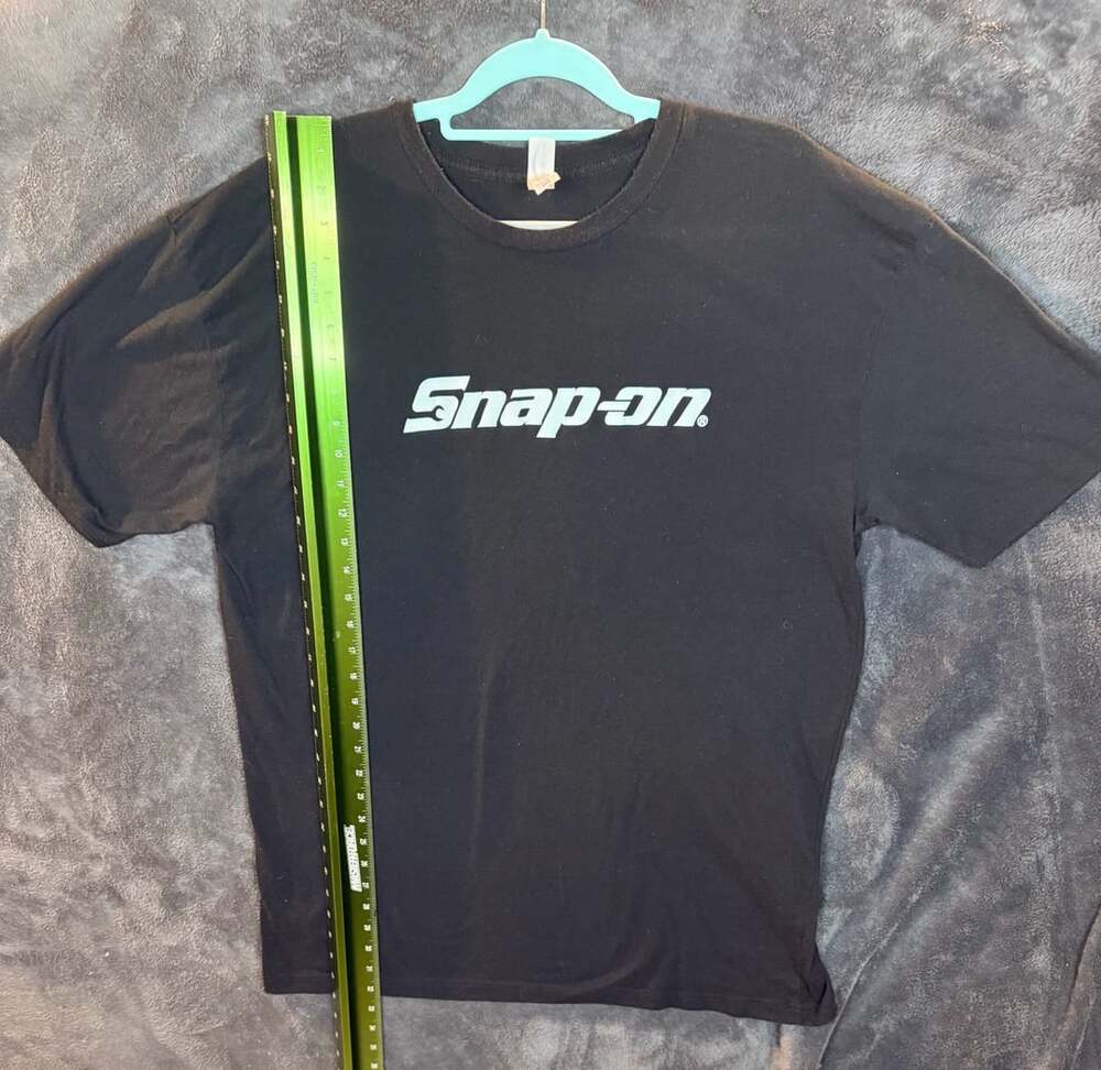 Men’s Snap-on T-Shirt Size 2XL Black Logo Graphic Tee#50